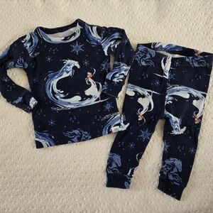 Gap Baby Girl Disney Frozen Organic Cotton 2 Piece Pajama Set 6-12 Months